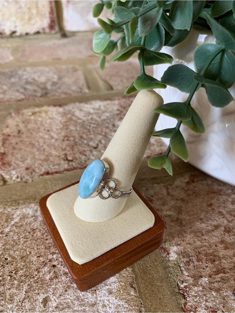 Hand Crafted | Larimar Sterling Ring - Blue